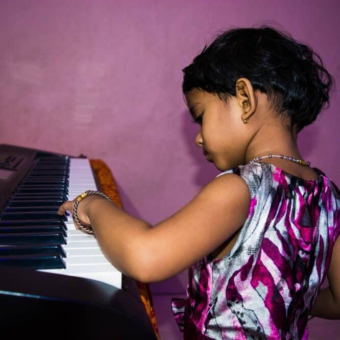 cute girl playing piano, little girl, piano